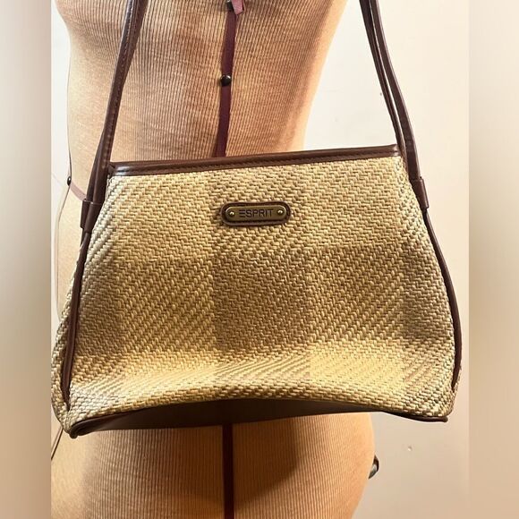 Vintage ESPRIT Tan Woven Handbag - Picture 1 of 9